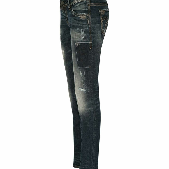 EUC Silver Aiko Mid Skinny Destructed Jeans Extra Tall 36Wx37L - Picture 3 of 16